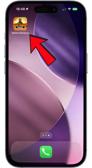 Bevestigingsscherm voor het toevoegen van Big Bass Bonanza snelkoppeling op iOS