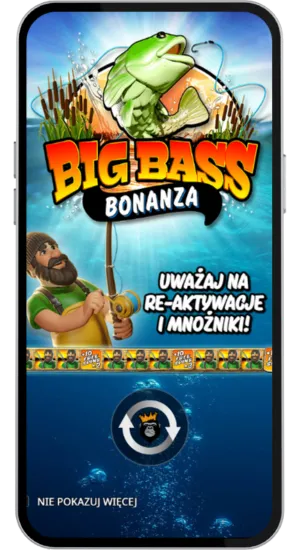 Ekran startowy Big Bass Bonanza z logo gry