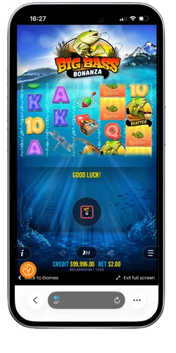 Draaiende rollen van Big Bass Bonanza tijdens het basisspel